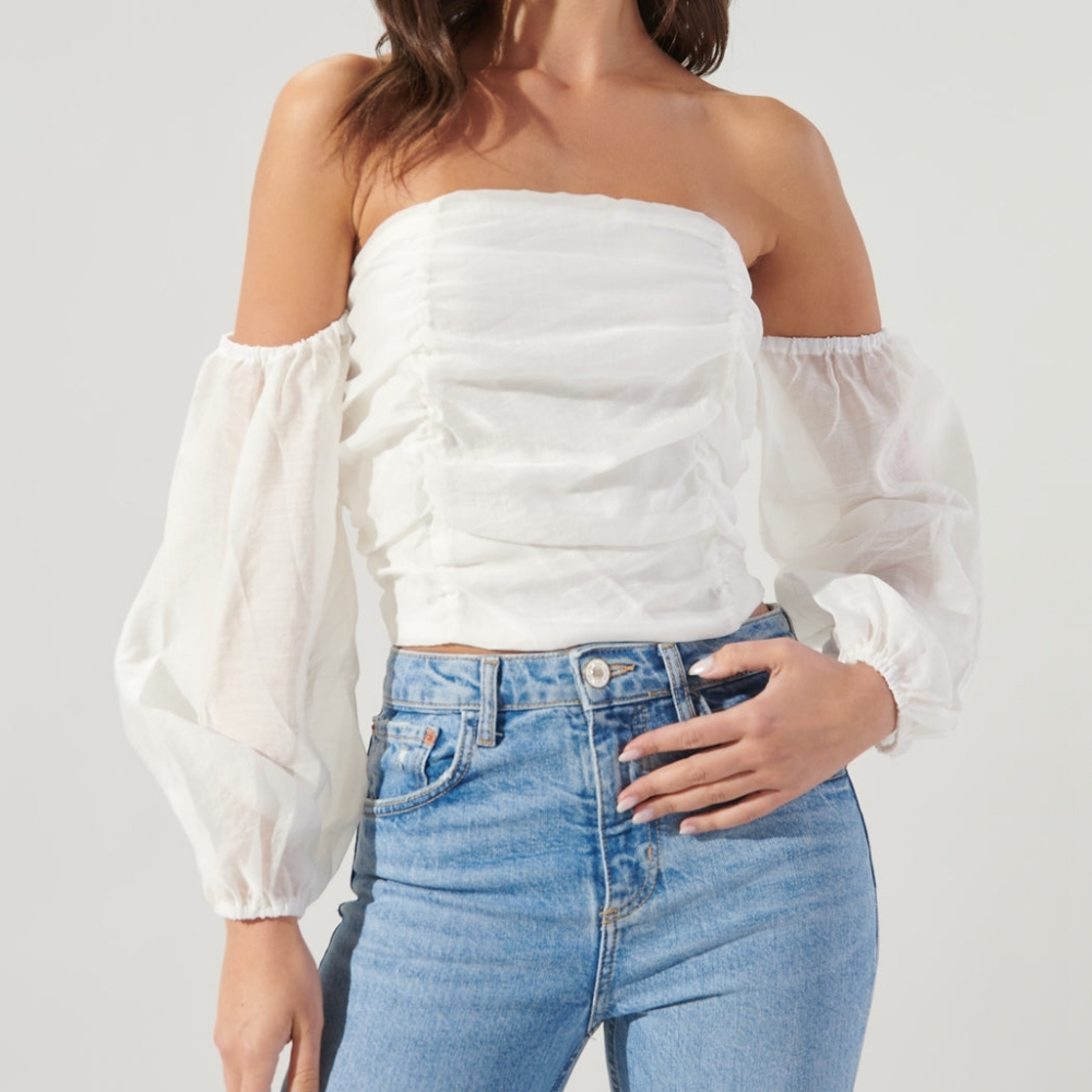 Ruched zip top